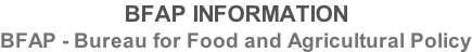 BFAP INFORMATION BFAP - Bureau for Food and Agricultural Policy