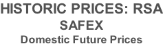 HISTORIC PRICES: RSA SAFEX Domestic Future Prices