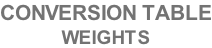 CONVERSION TABLE WEIGHTS